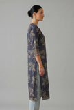 Midnight Blue Floral Woven Cotton Kurta