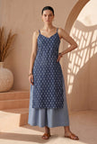 Indigo Printed Cotton Slip Kurta