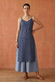 Indigo Printed Cotton Slip Kurta