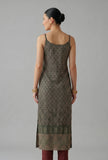 Forest Green Paisley Printed Cotton Slip Kurta