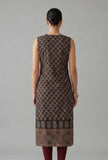 Black Floral Buti Printed Cotton Staright Sleeveless Kurta