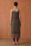 Black Ethnic Motif Printed Strappy Slip Kurta