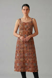 Rust Orange Kalamkari Printed Cotton Strappy Slip Kurta
