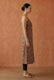 Rust Orange Kalamkari Printed Strappy Slip