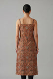 Rust Orange Kalamkari Printed Cotton Strappy Slip Kurta