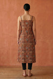 Rust Orange Kalamkari Printed Strappy Slip