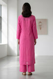 Set Of 2: Fuchsia Pink Kurta & Straight Pant