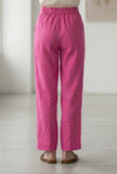 Set Of 2: Fuchsia Pink Kurta & Straight Pant