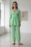 Mint Green Wrap Peplum Co-Ord Set