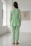 Mint Green Wrap Peplum Co-Ord Set
