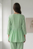 Mint Green Wrap Peplum Top