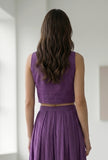 Purple V-Neck Crop Top