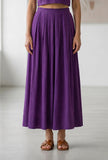 Purple Pleated Maxi Skirt