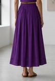 Purple Pleated Maxi Skirt