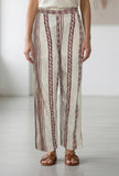 Beige Bagru Printed Straight Pant
