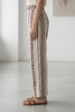 Beige Bagru Printed Straight Pant