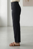 Black Straight-Fit Ankle-Length Pant