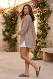 Taupe Sheer Oversized Shirt