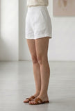 White Cotton Summer Shorts