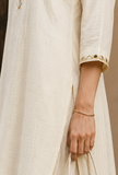 Ivory Noor Embroidery Silk Cotton Kurta