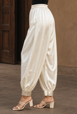 Ivory Embroidered Satin Dhoti Pant