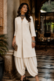 Set of 2: Ivory Elegance Silk Cotton Kurta & Satin Dhoti Pant