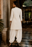 Set of 2: Ivory Elegance Silk Cotton Kurta & Satin Dhoti Pant