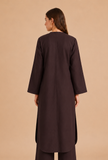 Brown Cotton Straight Kurta