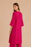 Fuchsia Pink Cotton Kurta