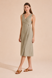 Sage Green Wrap Midi Dress