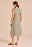 Sage Green Wrap Midi Dress