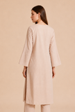 Beige Cotton Straight Kurta