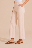 Beige Straight-Fit Cotton Pants