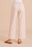 Beige Straight-Fit Cotton Pants