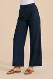 Set Of 2: Navy Blue Cotton Kurta & Palazzo
