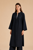 Navy Blue Cotton Kurta
