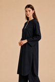 Navy Blue Cotton Kurta