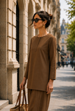 Mocha Brown Textured Cotton Kurta