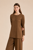 Mocha Brown Textured Cotton Kurta
