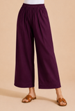 Set Of 2: Deep Plum Cotton Kurta & Palazzo