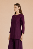 Deep Plum Cotton Kurta