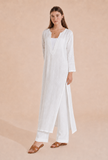 Set Of 2: Ivory Essence Straight Kurta & Palazzo