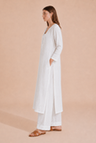 Set Of 2: Ivory Essence Straight Kurta & Palazzo