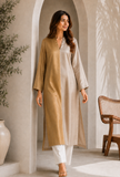 Set Of 2: Dual Tone Tissue Silk Kurta & Chanderi Pant