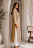 Set Of 2: Dual Tone Tissue Silk Kurta & Chanderi Pant
