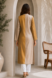Set Of 2: Dual Tone Tissue Silk Kurta & Chanderi Pant