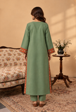 Set of 2: Sage Green Cashmilon Phiran & Pant with Kutch Embroidered Lace- Free Size