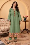 Set of 2: Sage Green Cashmilon Phiran & Pant with Kutch Embroidered Lace- Free Size