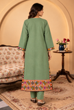 Set of 2: Sage Green Cashmilon Phiran & Pant with Kutch Embroidered Lace- Free Size