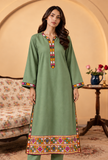 Sage Green Cashmilon Phiran with Kutch Embroidered Lace- Free Size